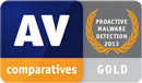 AV-Comparatives - gold - protecție proactivă 2013